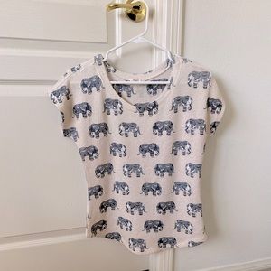 Gaze Elephant Print T Shirt
